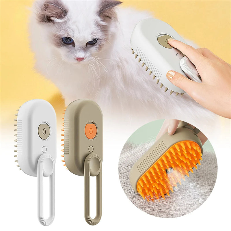 Cat Brush - 3 in 1 Cat Steamer Brush.