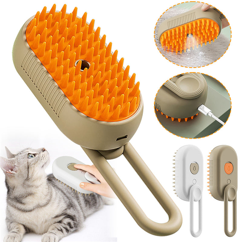 Cat Brush - 3 in 1 Cat Steamer Brush.