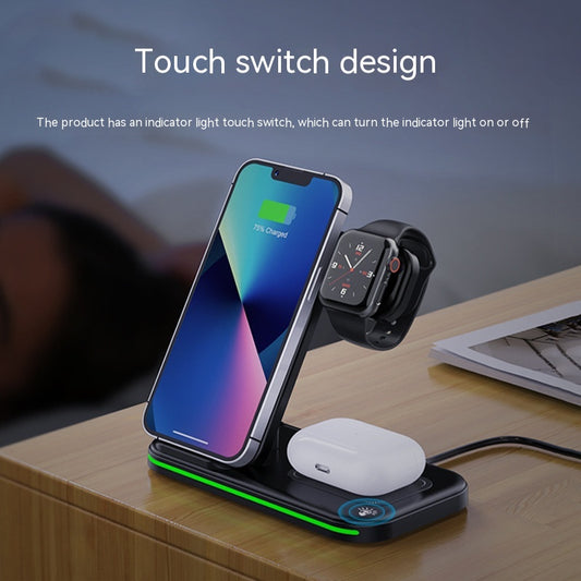 Aluminum 3 in 1 Foldable Wireless Charging Station.