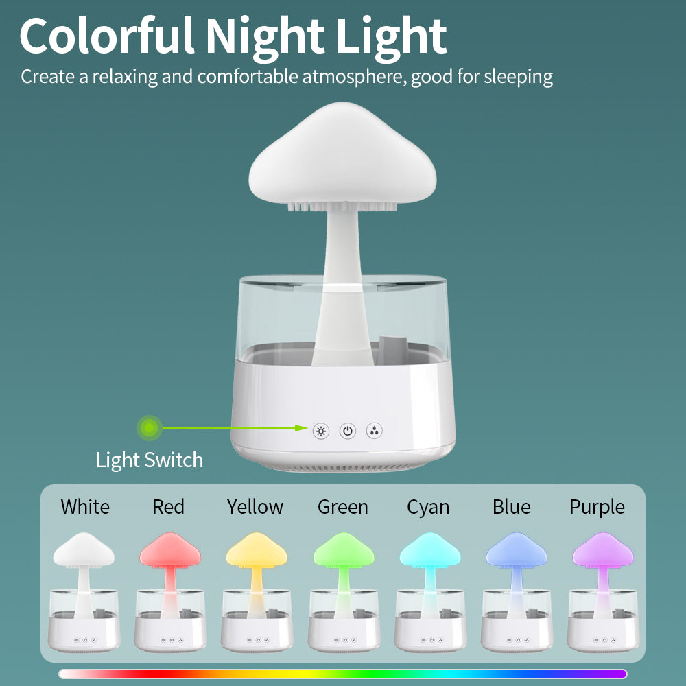 Rain Cloud Humidifier. Night Light with 7 Colours