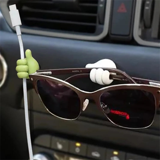 Hand-shaped Rubber Holder for Glasses and Cable