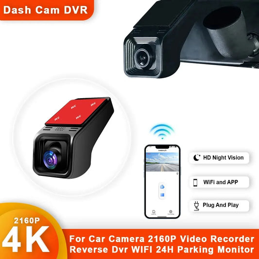 4K 2160P WiFi Car DVR Dash Cam Camera With 24H Parking Monitor