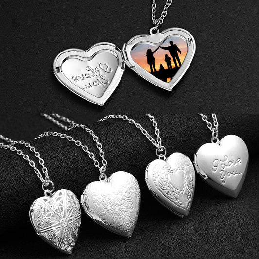 Personalized Heart Locket Necklace with Photo