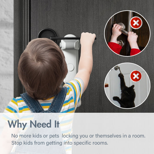 Children'S Door Lever Lock Opening Artifact Anti-Cat Anti-Pet Room Easy to Install and Use